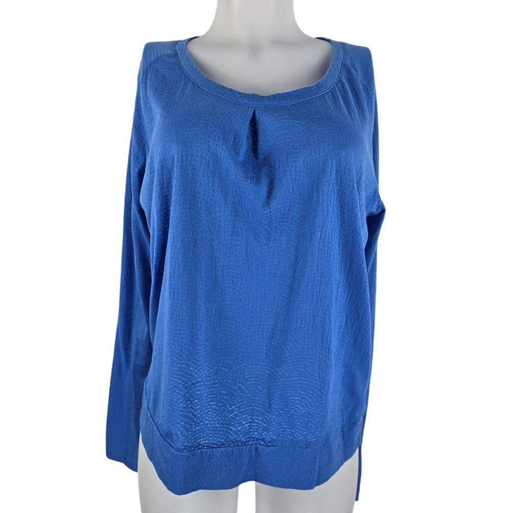 Columbia Blue Lightweight Burnout Athletic Hiking Casual Long Sleeve Top L